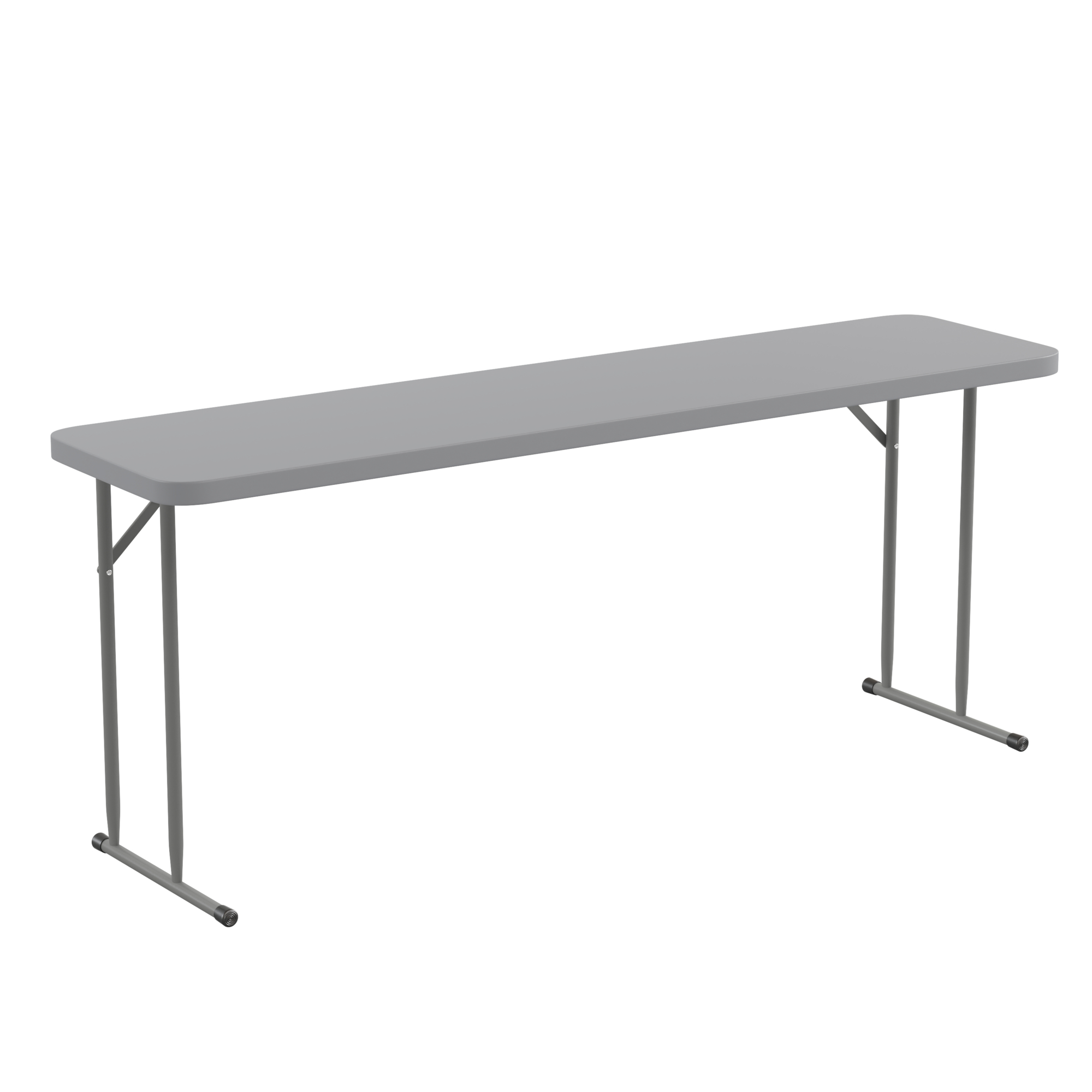 Flash Furniture, 6ft. Gray Plastic Folding Training Table, Height 29 in, Width 18 in, Length 70.8 in, Model# RB1872GY